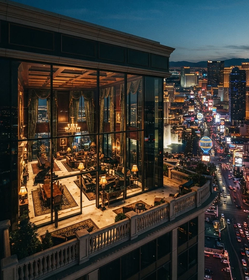 A Solnexalsan Hotel penthouse suite overlooking the skyline